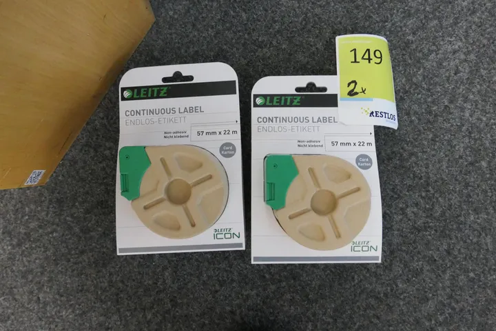 2x Etikettenkartusche, Endlos-Kartonschilder, nicht klebend